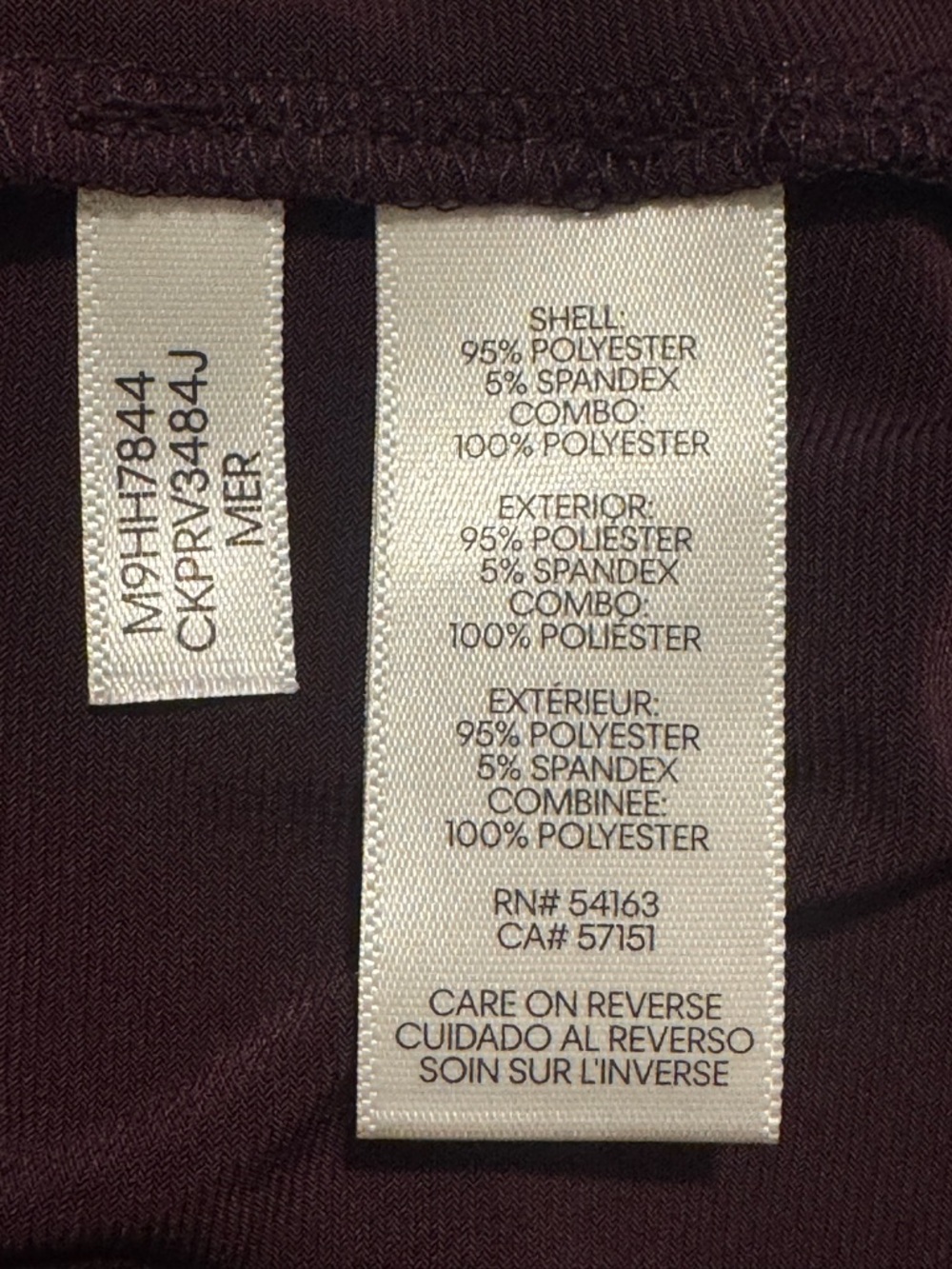 NWT Calvin Klein Long-Sleeve Scoop Neck Top in Merlot - Picture 9 of 11